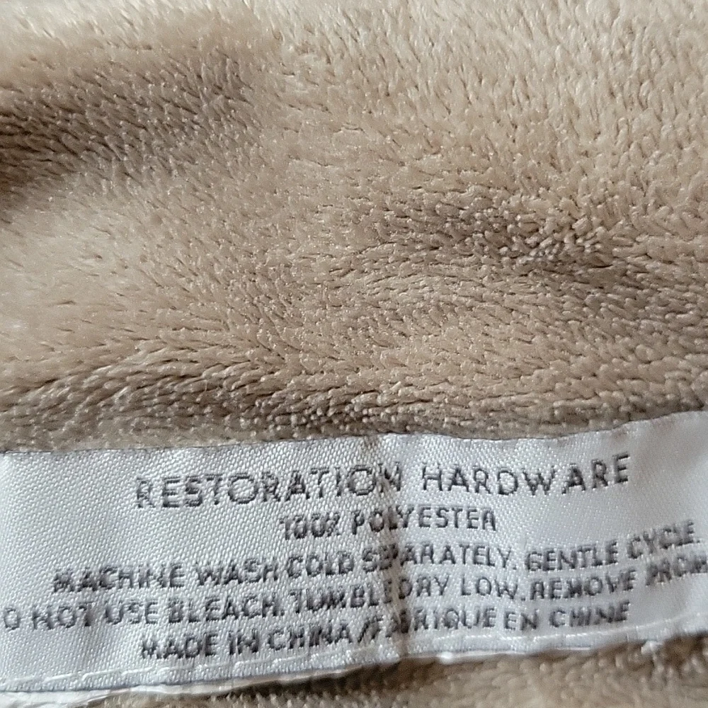 Restoration Hardware Fleece Faux Fur Throw Blanket